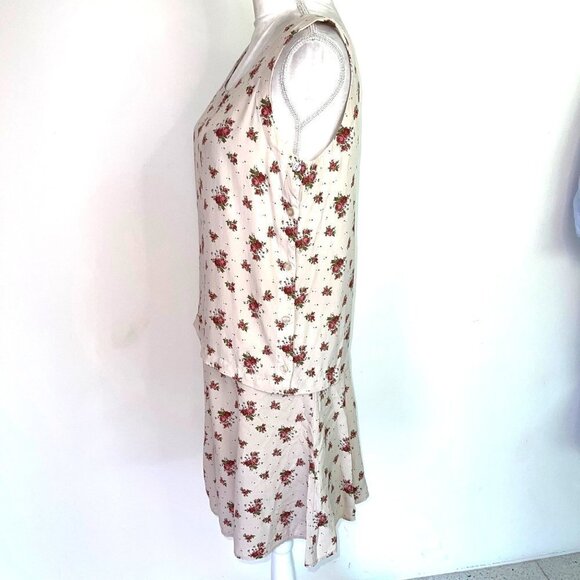 The Limited Skirt Set Womens Medium M Floral Rayon Side Buttons Top Size 8 Cream - Picture 5 of 13